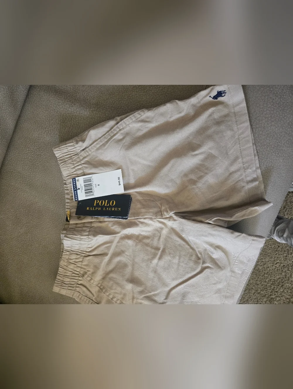 Ralph Lauren Tan Shorts with White Logo